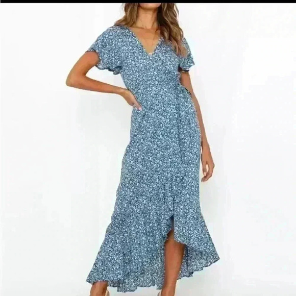 Boho Long Wrap Dress - Picture 6 of 11